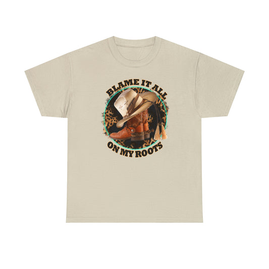 Blame it all on my roots Coastal Cowgirl Unisex Heavy Cotton Tee