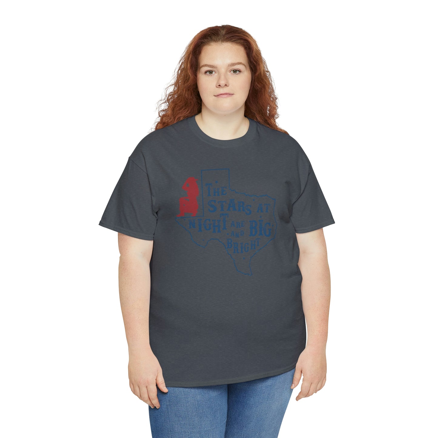 Texas tee Unisex Heavy Cotton , graphic tee , stars at night, big and bright, state pride, lone star state, gift for Texans, barbecue shirt
