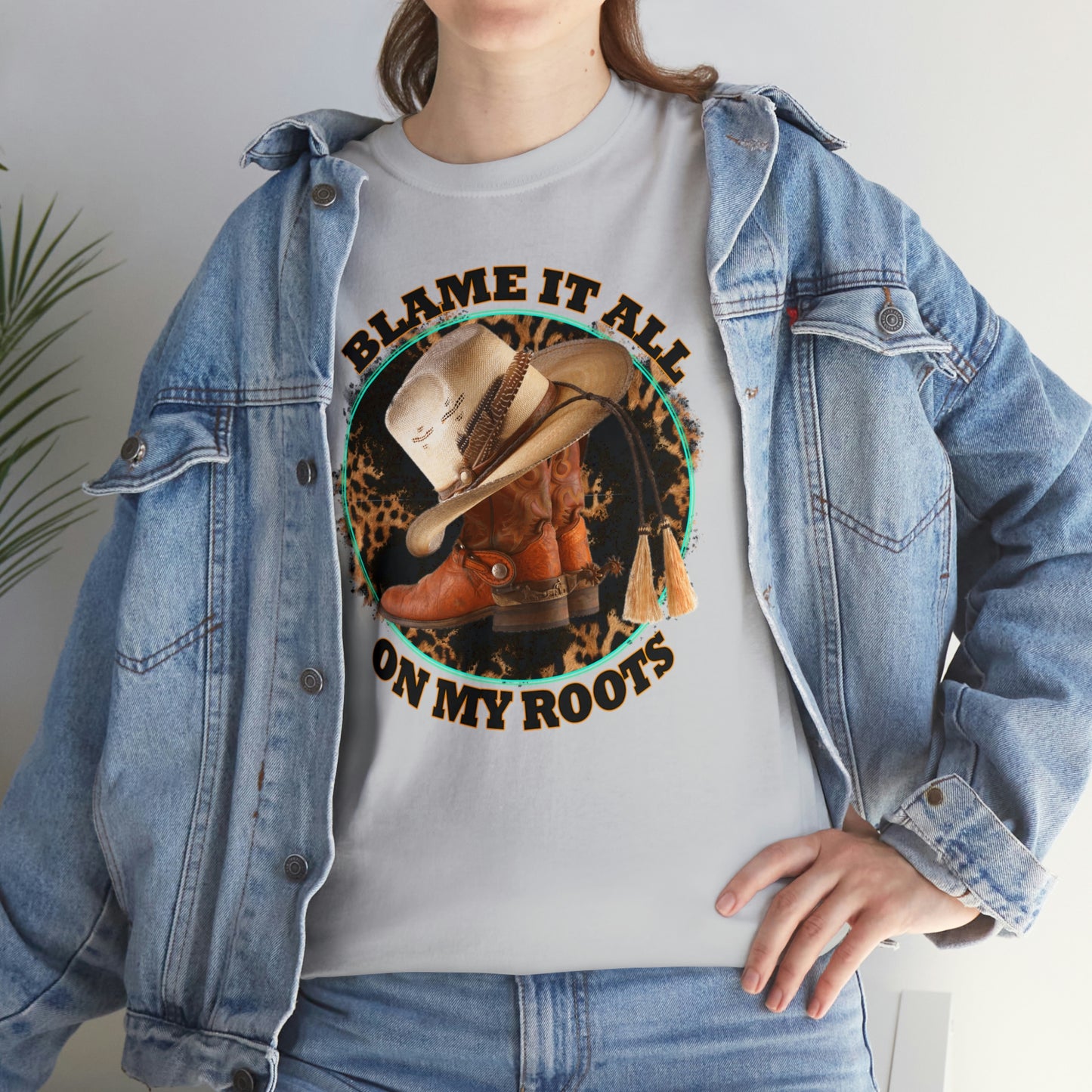 Blame it all on my roots Coastal Cowgirl Unisex Heavy Cotton Tee
