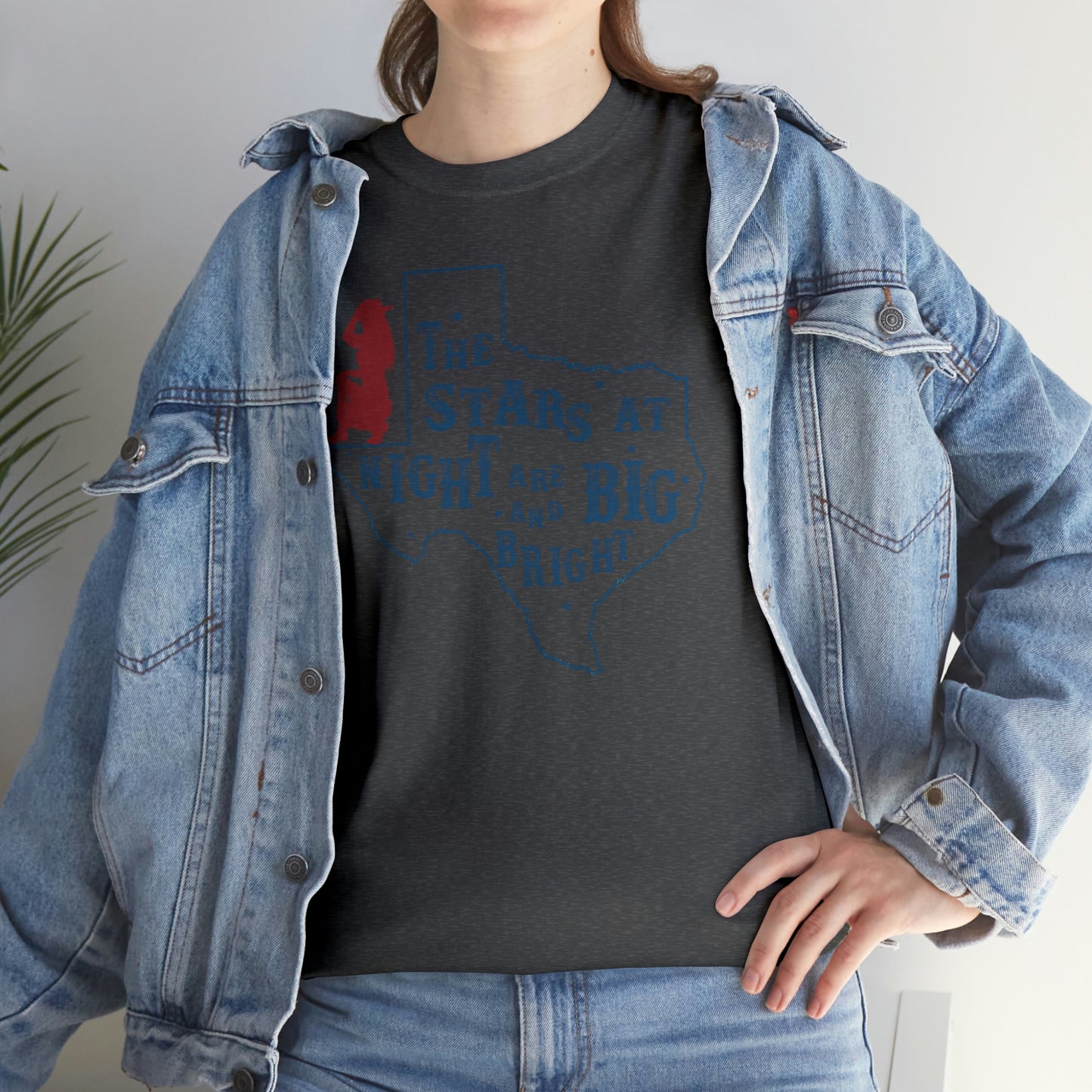 Texas tee Unisex Heavy Cotton , graphic tee , stars at night, big and bright, state pride, lone star state, gift for Texans, barbecue shirt