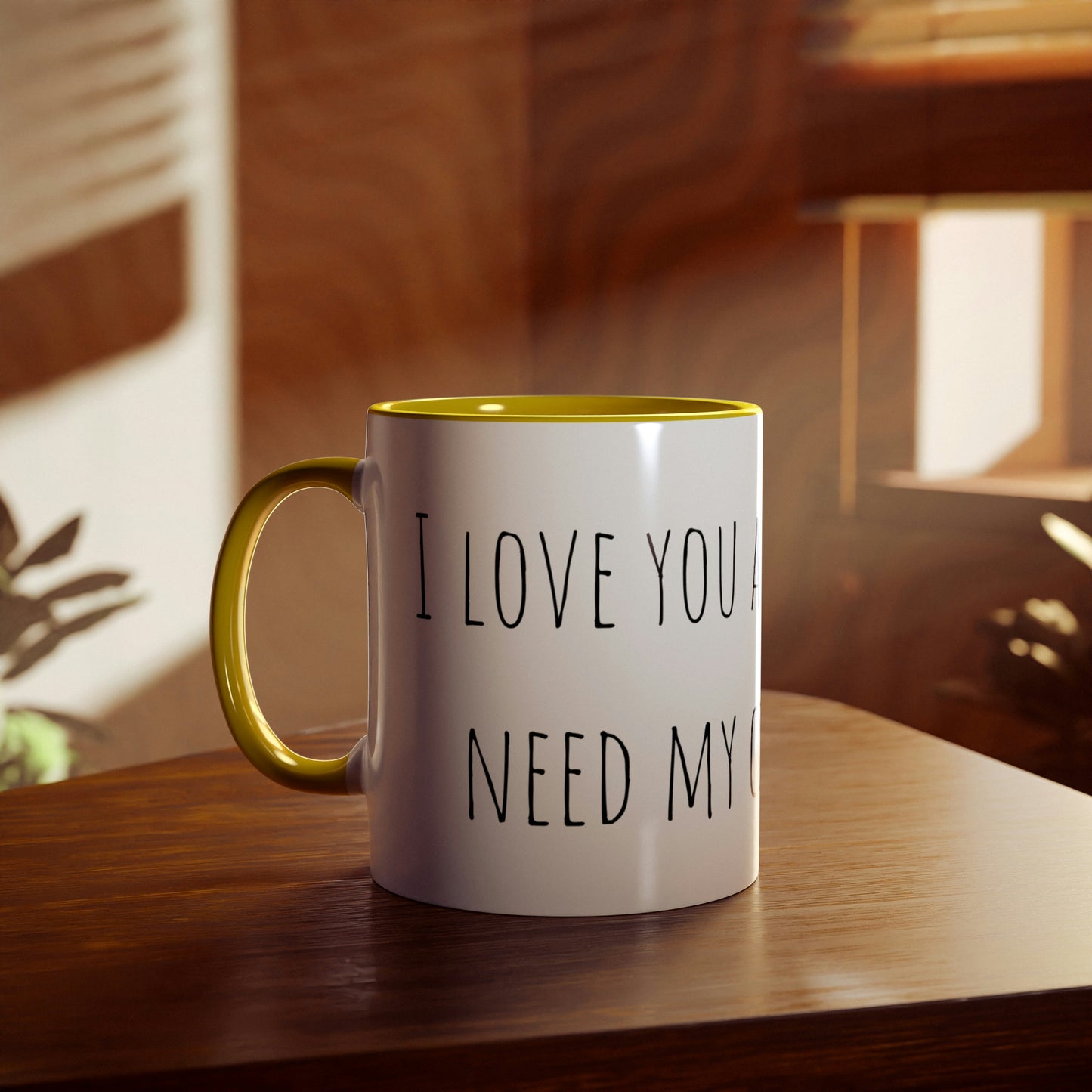 Two-Tone Coffee Mugs, 11oz I love you a latte but I need my coffee first Mothers Day Gift