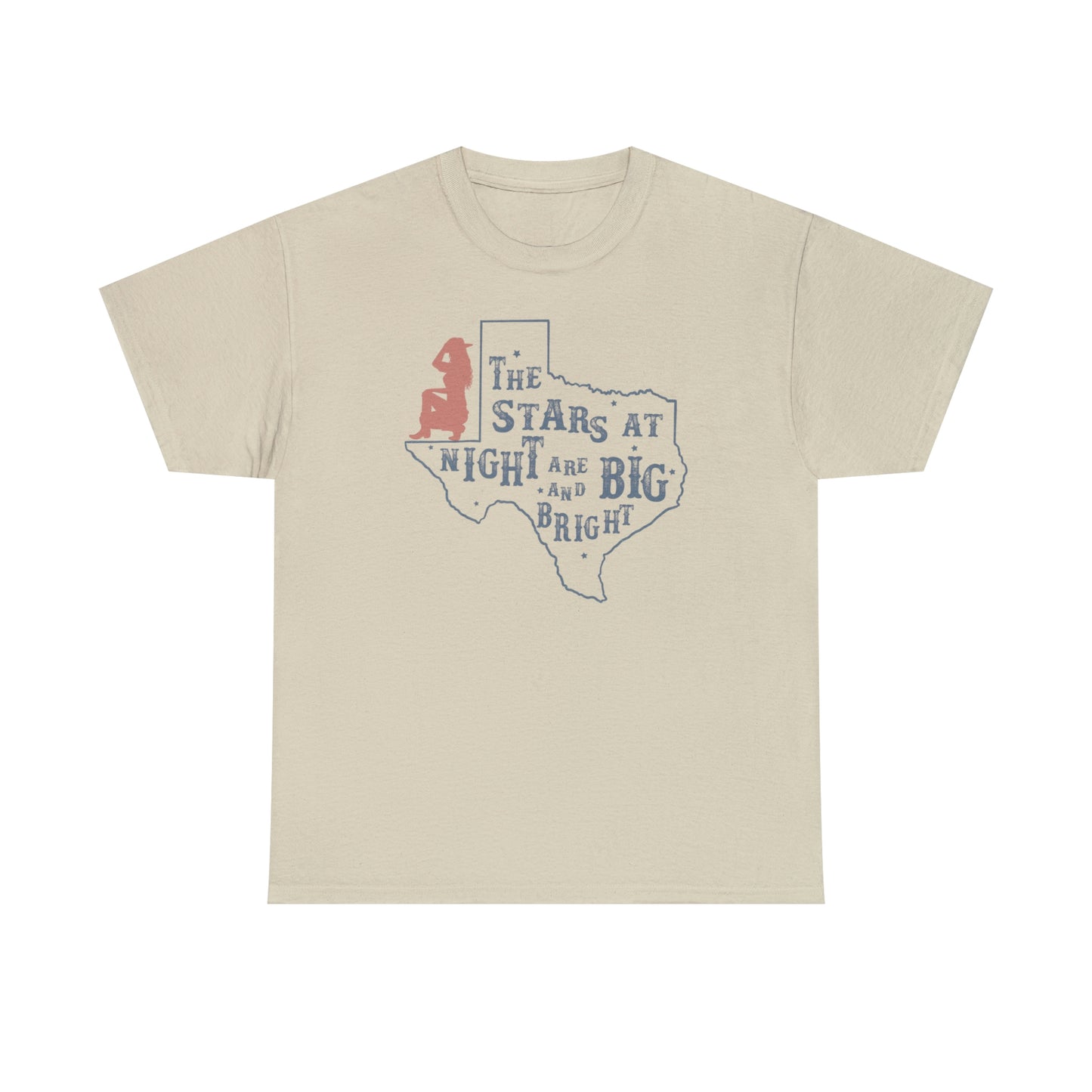 Texas tee Unisex Heavy Cotton , graphic tee , stars at night, big and bright, state pride, lone star state, gift for Texans, barbecue shirt