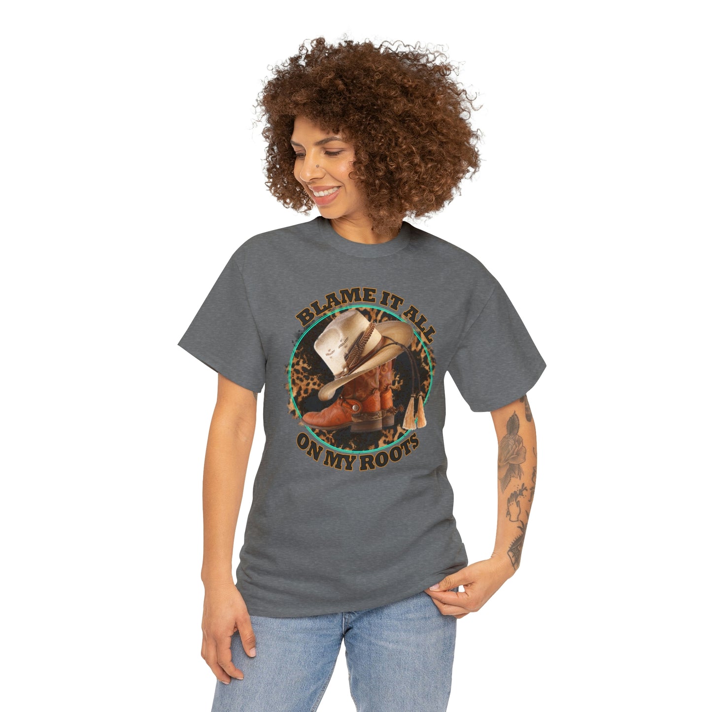 Blame it all on my roots Coastal Cowgirl Unisex Heavy Cotton Tee