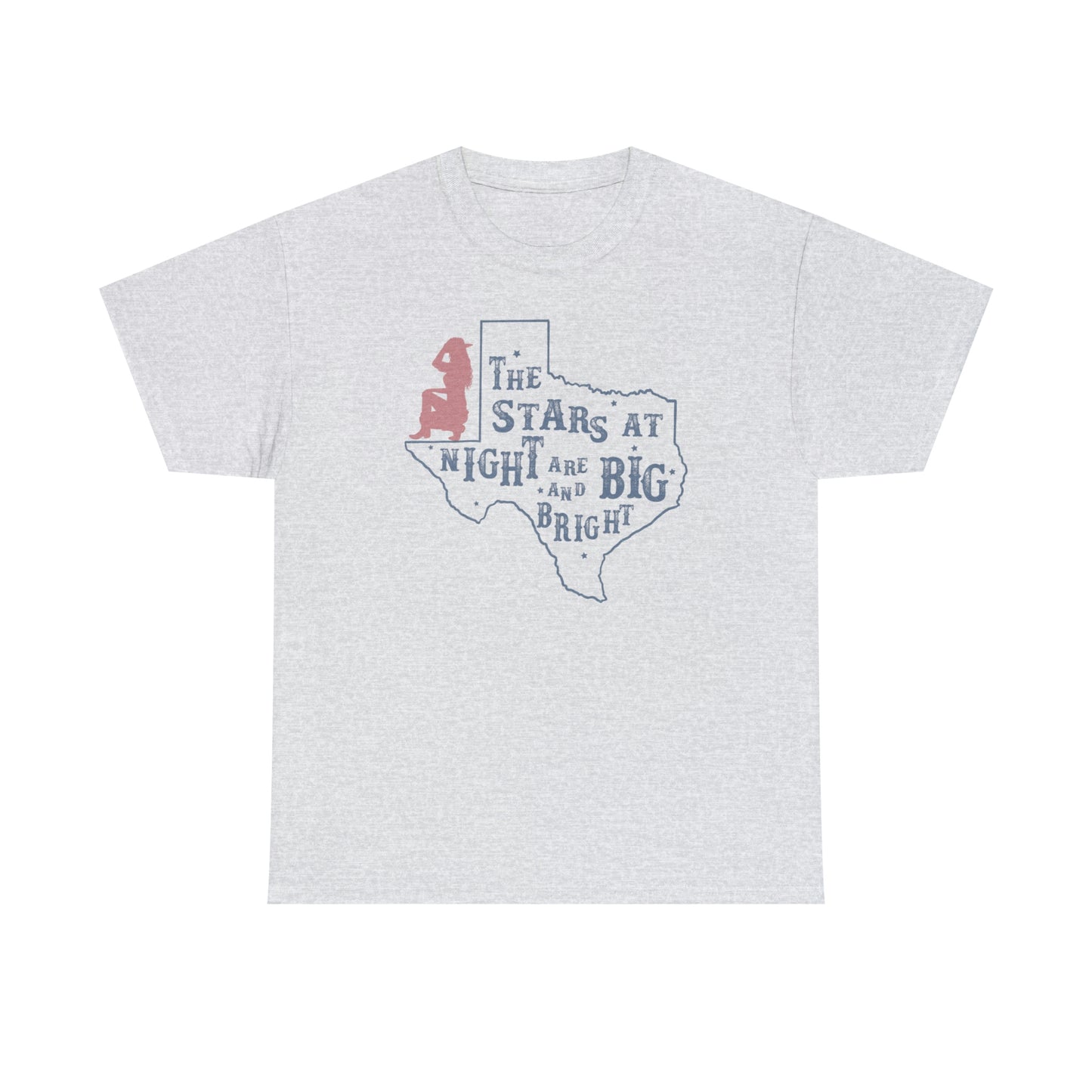 Texas tee Unisex Heavy Cotton , graphic tee , stars at night, big and bright, state pride, lone star state, gift for Texans, barbecue shirt
