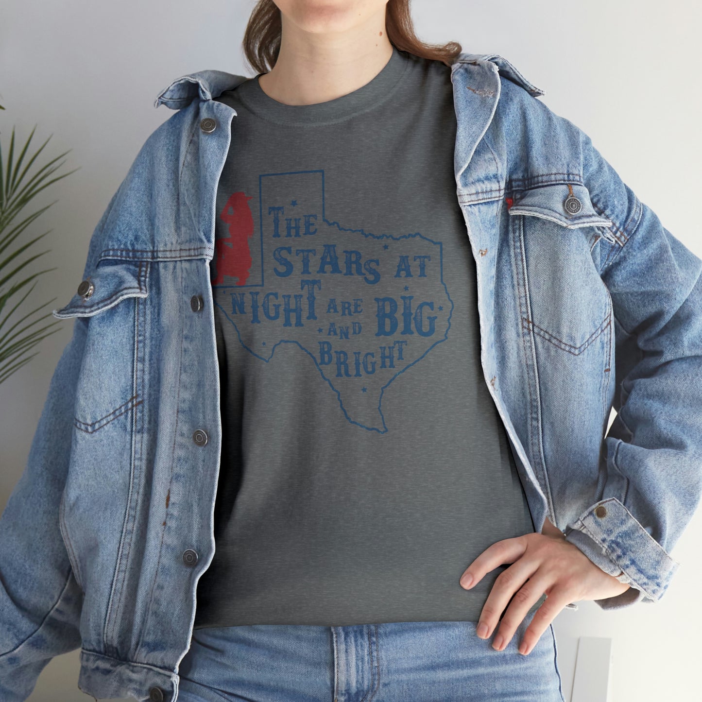 Texas tee Unisex Heavy Cotton , graphic tee , stars at night, big and bright, state pride, lone star state, gift for Texans, barbecue shirt