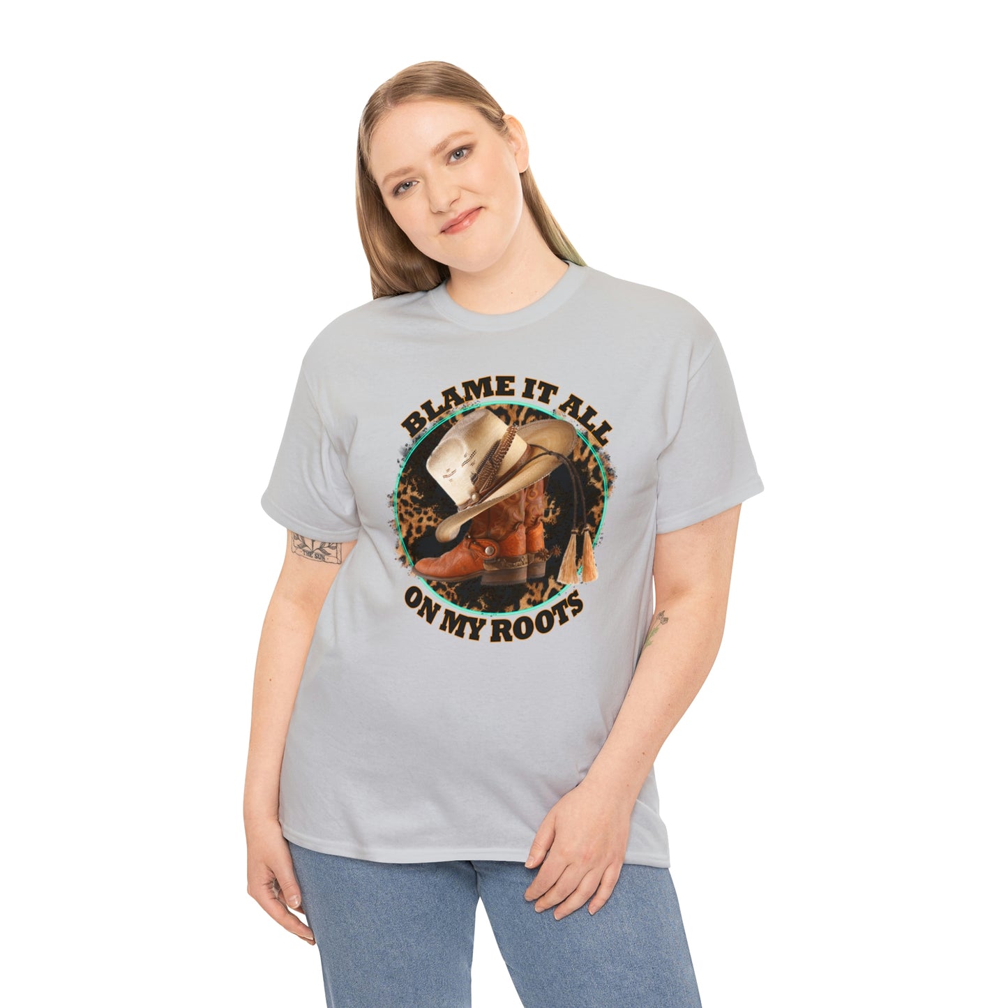 Blame it all on my roots Coastal Cowgirl Unisex Heavy Cotton Tee