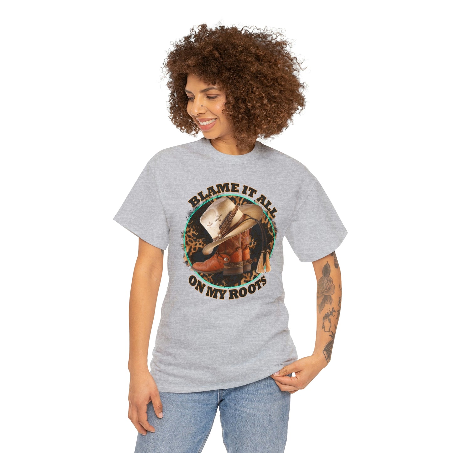 Blame it all on my roots Coastal Cowgirl Unisex Heavy Cotton Tee