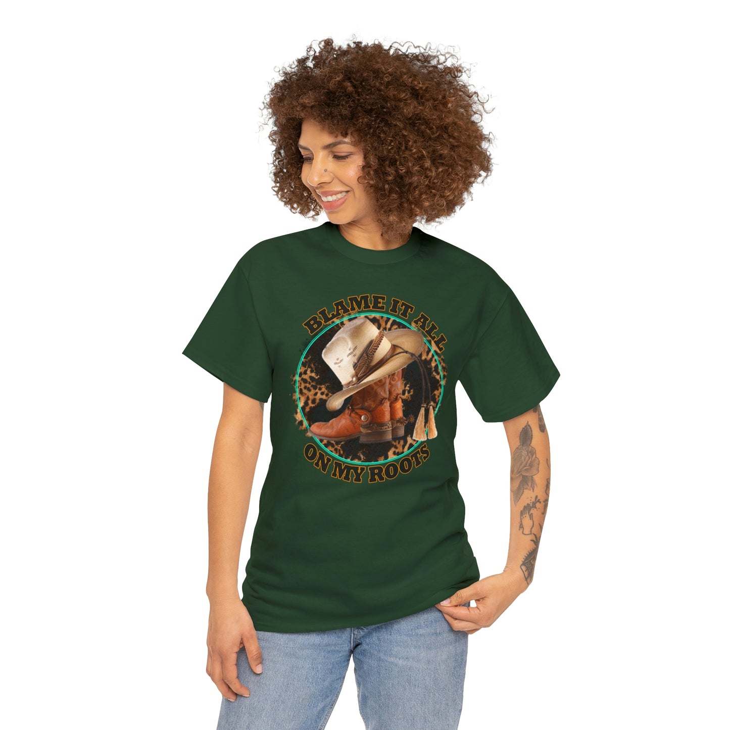 Blame it all on my roots Coastal Cowgirl Unisex Heavy Cotton Tee