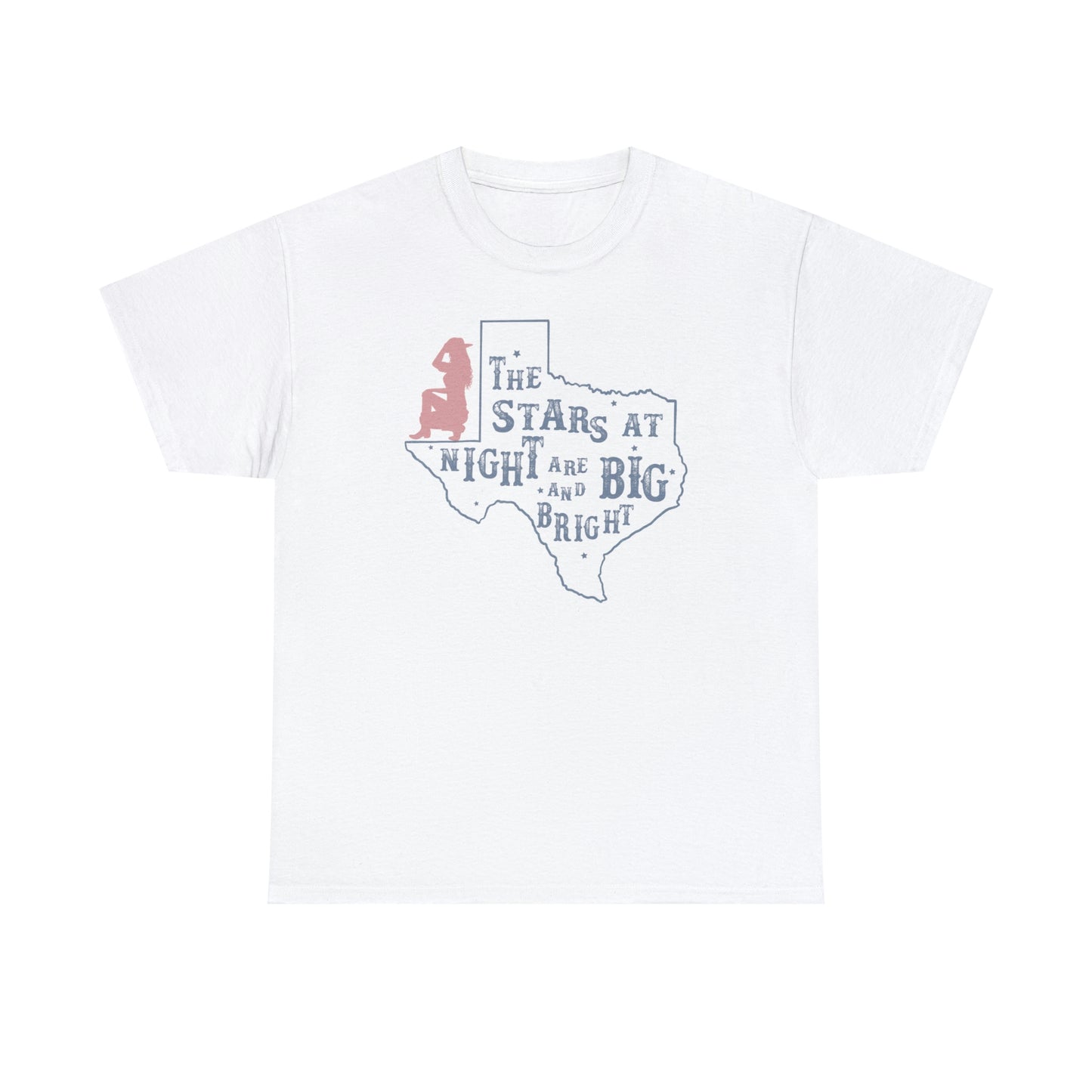 Texas tee Unisex Heavy Cotton , graphic tee , stars at night, big and bright, state pride, lone star state, gift for Texans, barbecue shirt