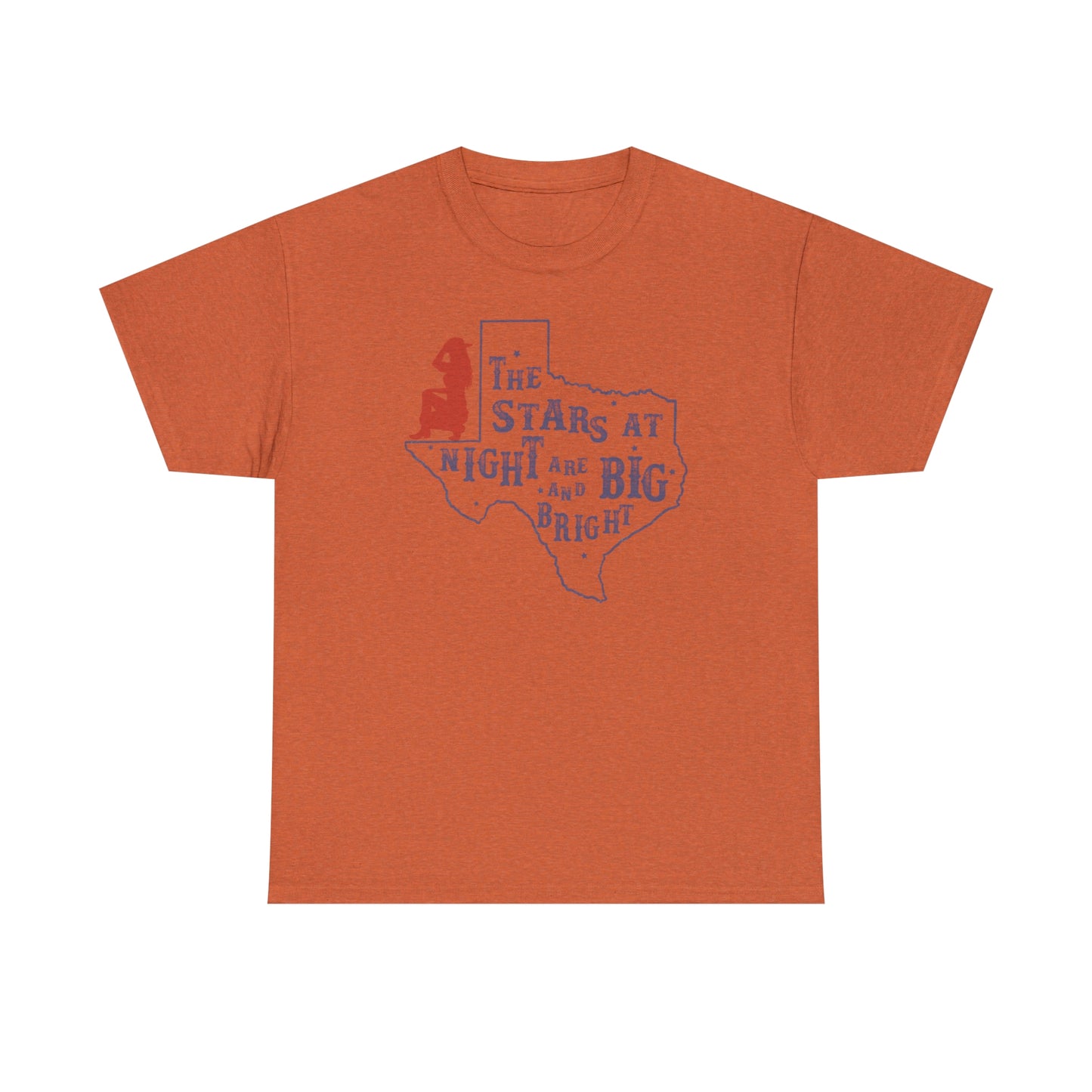 Texas tee Unisex Heavy Cotton , graphic tee , stars at night, big and bright, state pride, lone star state, gift for Texans, barbecue shirt
