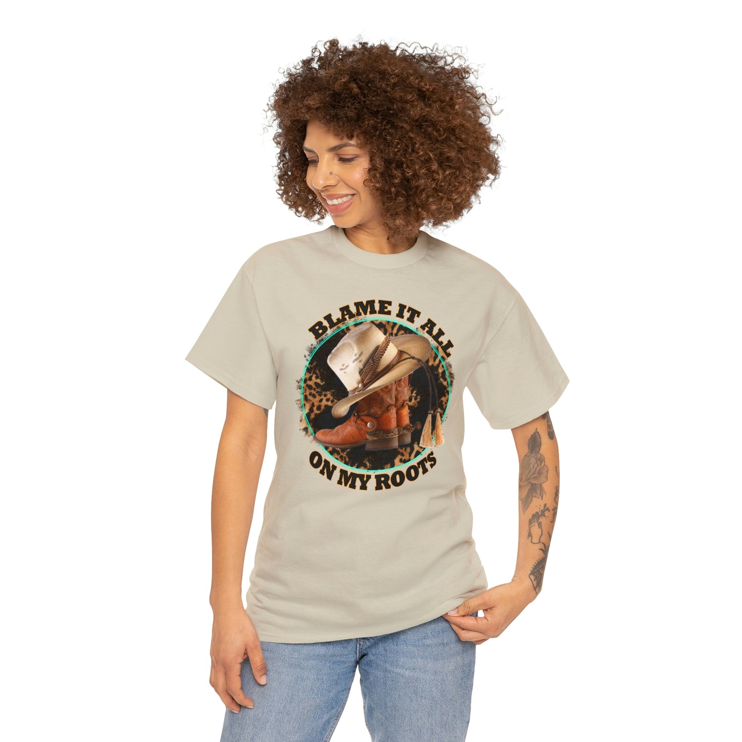 Blame it all on my roots Coastal Cowgirl Unisex Heavy Cotton Tee