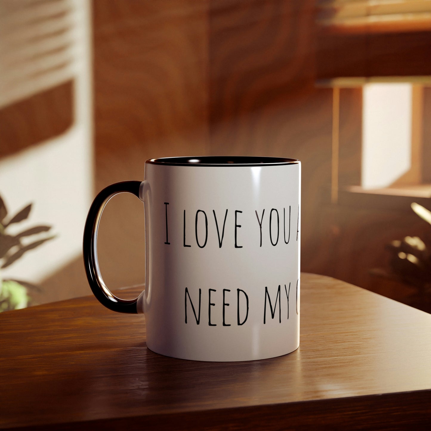 Two-Tone Coffee Mugs, 11oz I love you a latte but I need my coffee first Mothers Day Gift
