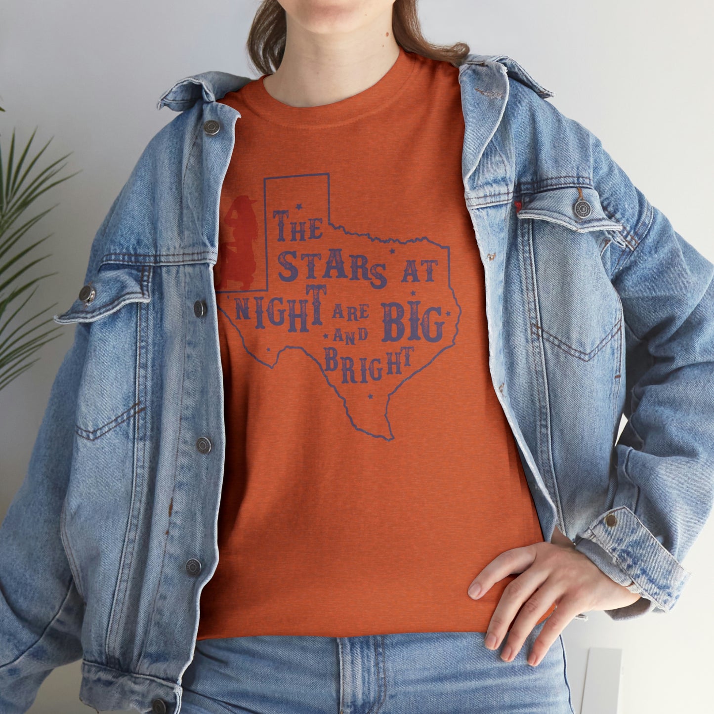 Texas tee Unisex Heavy Cotton , graphic tee , stars at night, big and bright, state pride, lone star state, gift for Texans, barbecue shirt