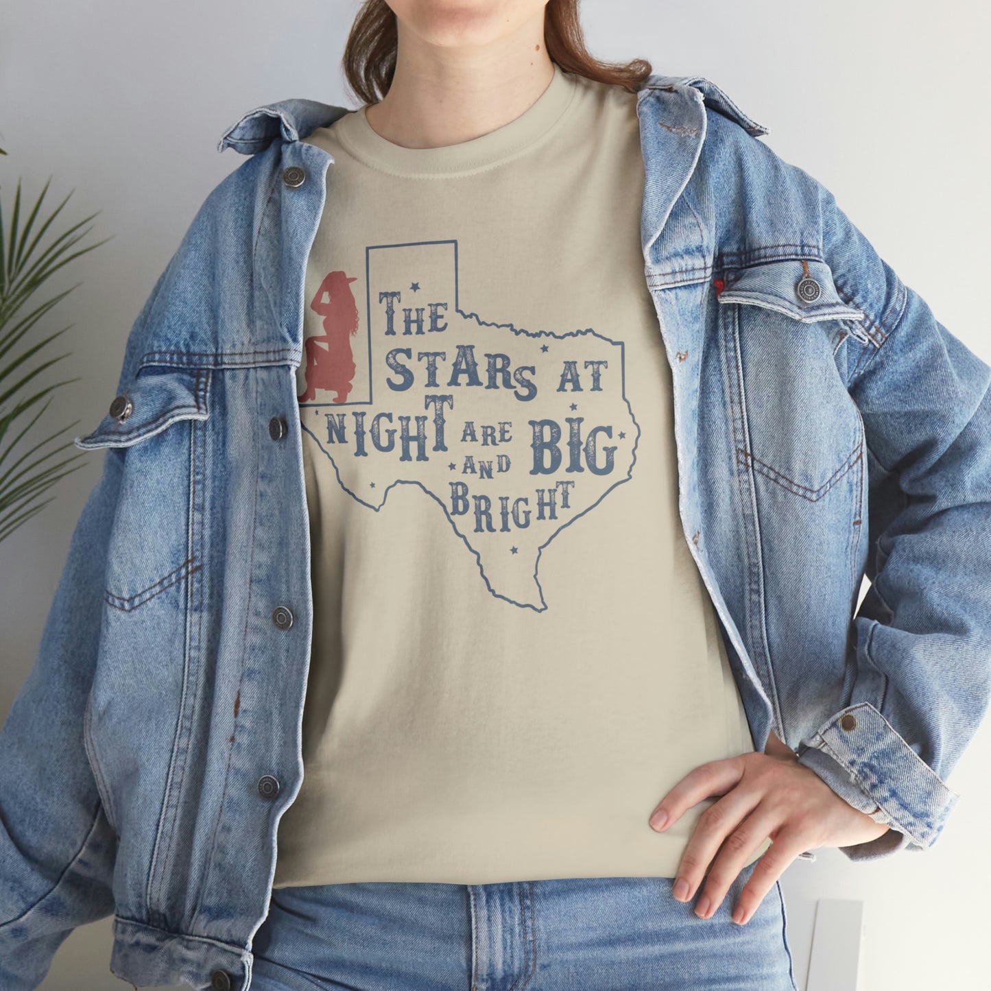 Texas tee Unisex Heavy Cotton , graphic tee , stars at night, big and bright, state pride, lone star state, gift for Texans, barbecue shirt