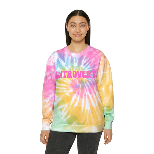 Introvert Unisex Tie-Dye Sweatshirt Retro letters