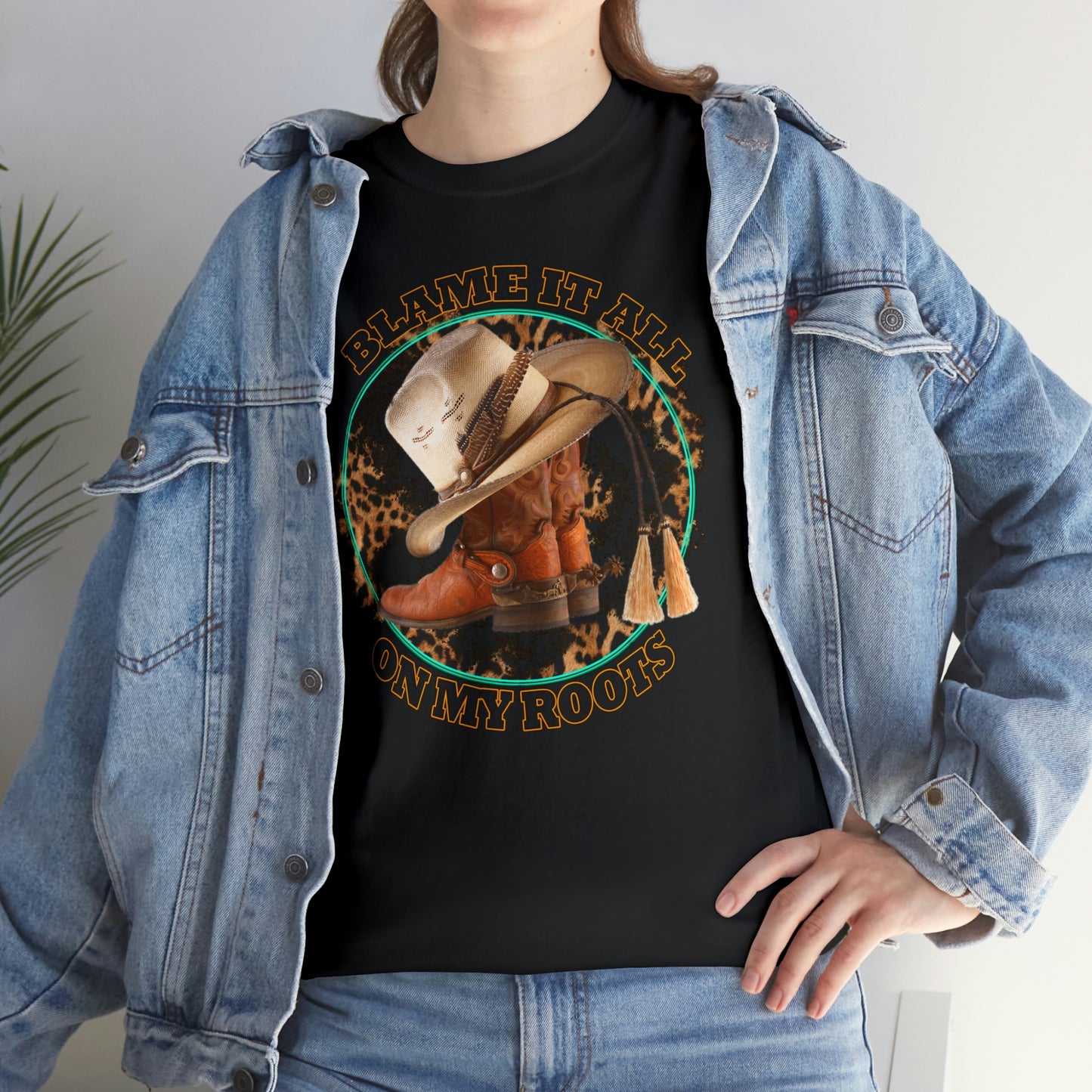 Blame it all on my roots Coastal Cowgirl Unisex Heavy Cotton Tee