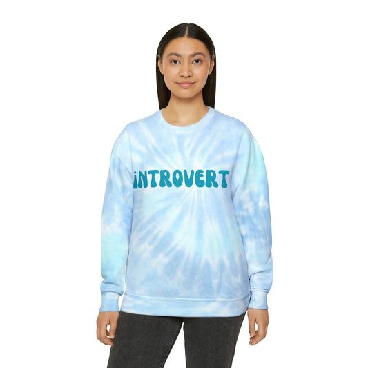 Introvert Unisex Tie-Dye Sweatshirt Retro letters