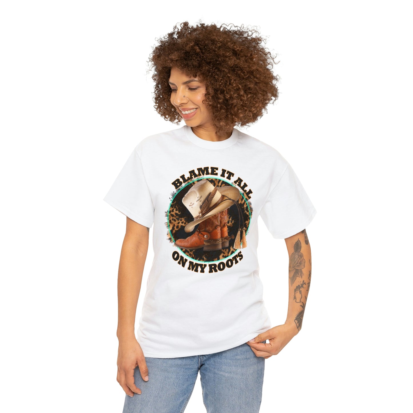 Blame it all on my roots Coastal Cowgirl Unisex Heavy Cotton Tee