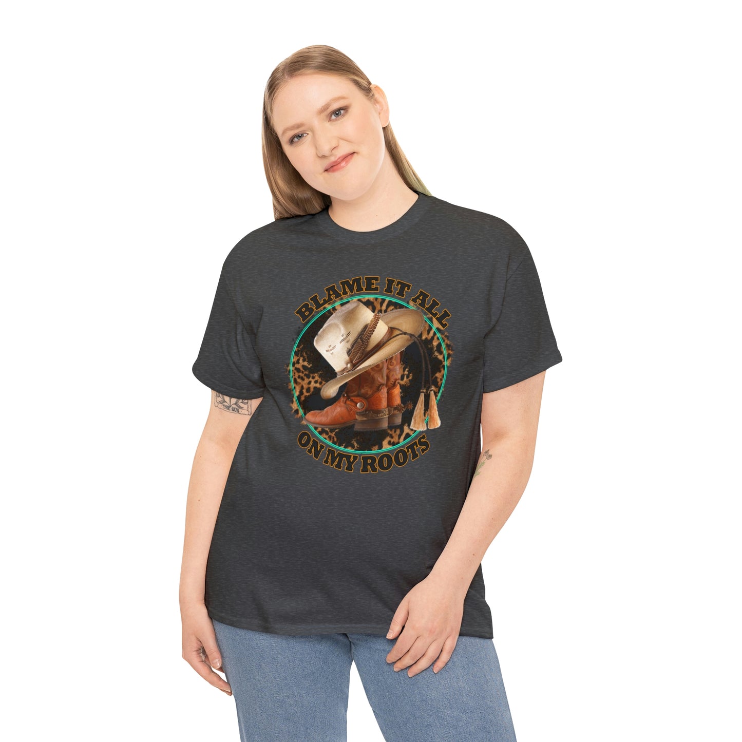 Blame it all on my roots Coastal Cowgirl Unisex Heavy Cotton Tee