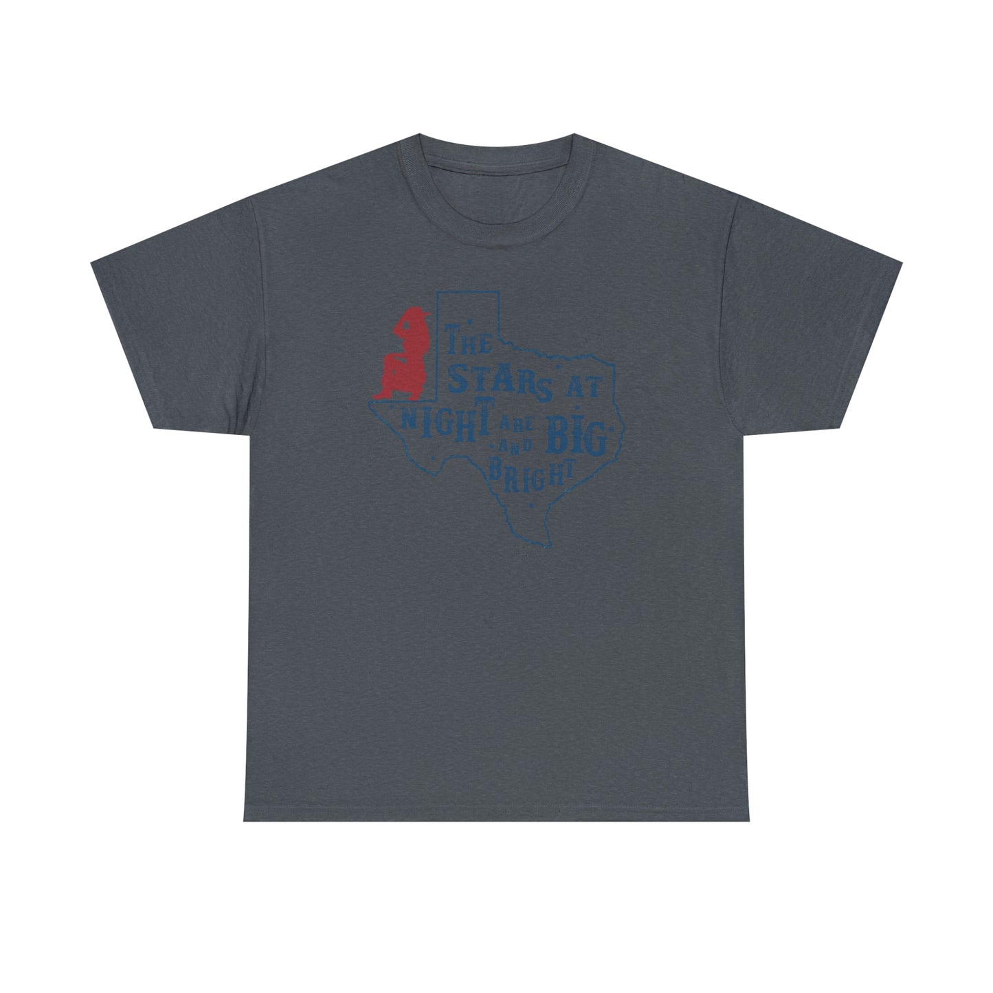 Texas tee Unisex Heavy Cotton , graphic tee , stars at night, big and bright, state pride, lone star state, gift for Texans, barbecue shirt