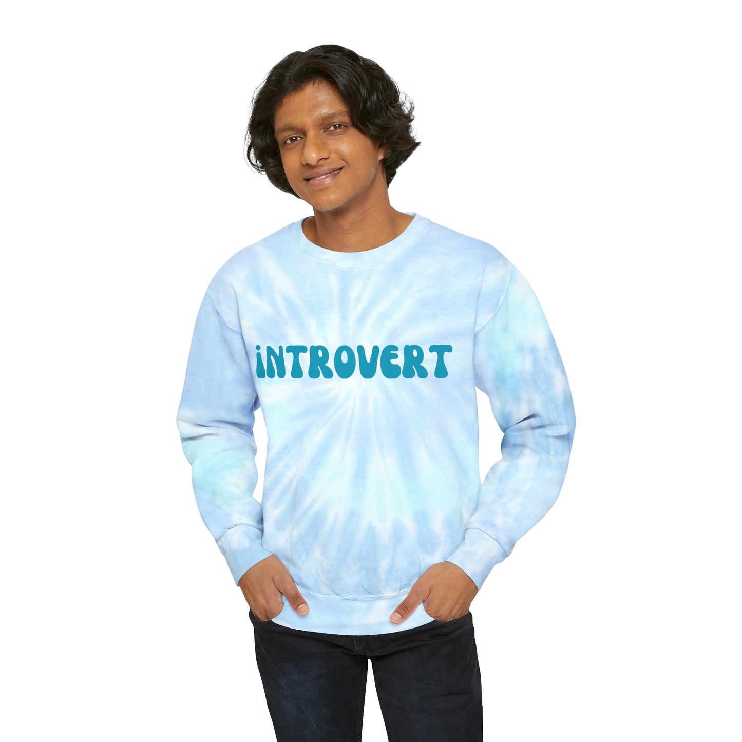 Introvert Unisex Tie-Dye Sweatshirt Retro letters