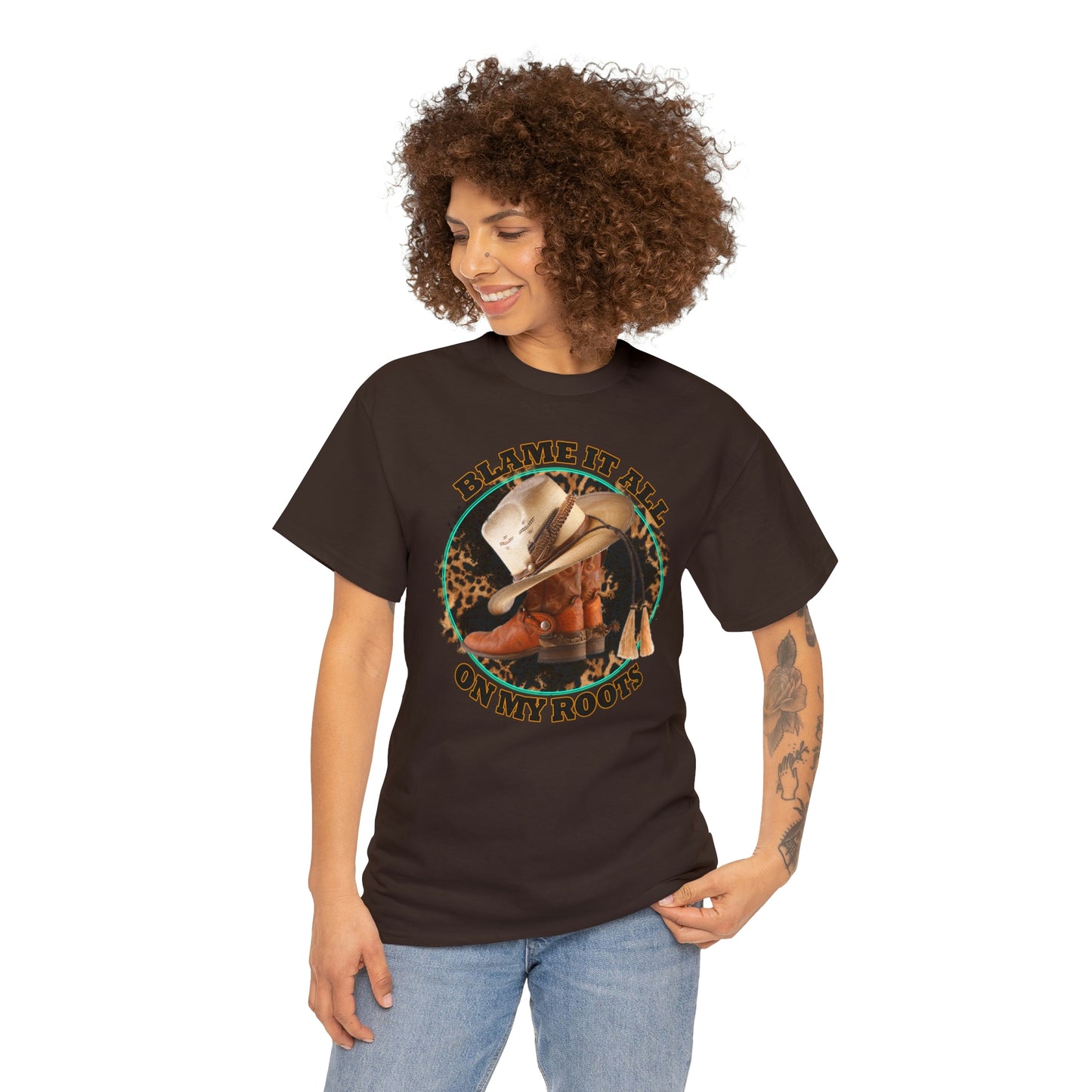 Blame it all on my roots Coastal Cowgirl Unisex Heavy Cotton Tee