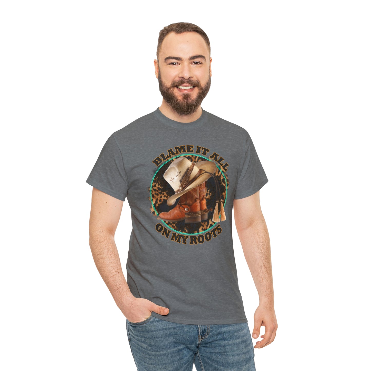 Blame it all on my roots Coastal Cowgirl Unisex Heavy Cotton Tee