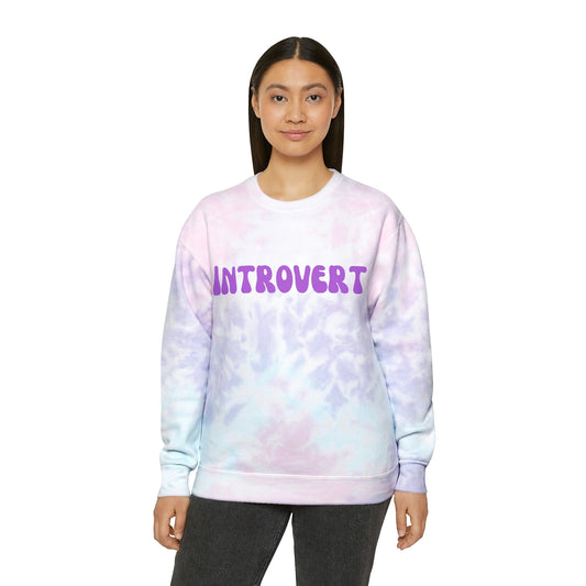 Introvert Unisex Tie-Dye Sweatshirt Retro letters