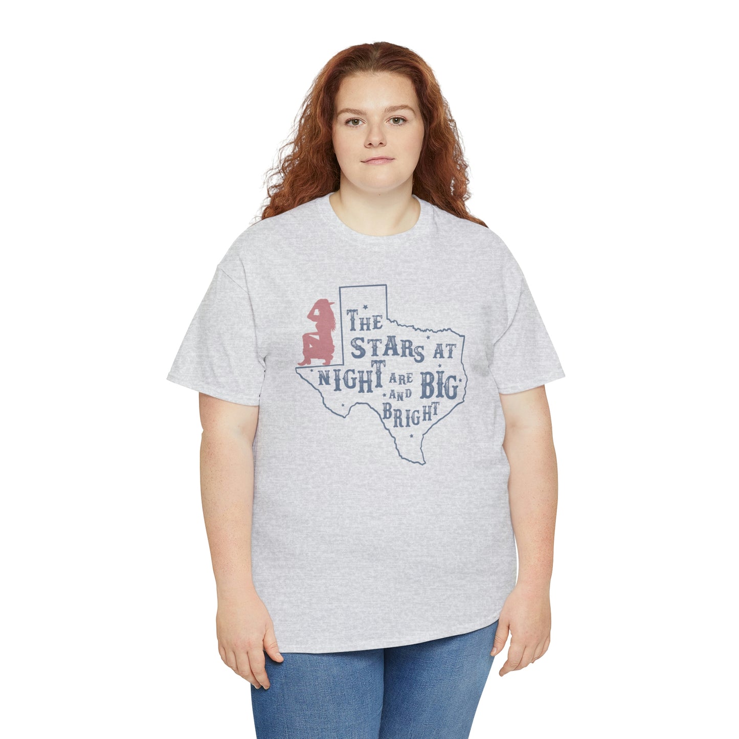 Texas tee Unisex Heavy Cotton , graphic tee , stars at night, big and bright, state pride, lone star state, gift for Texans, barbecue shirt