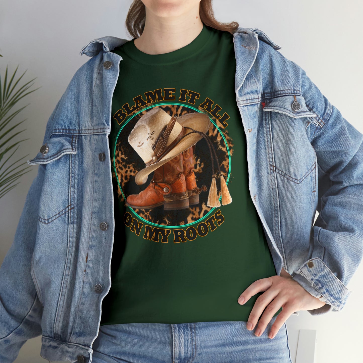 Blame it all on my roots Coastal Cowgirl Unisex Heavy Cotton Tee