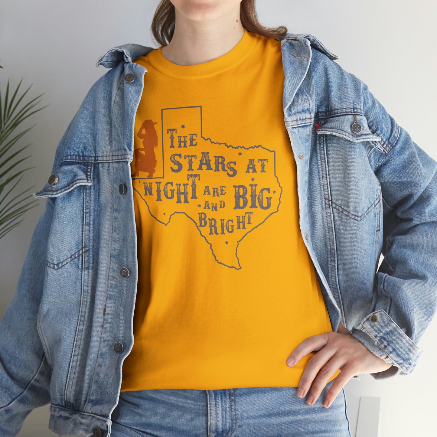 Texas tee Unisex Heavy Cotton , graphic tee , stars at night, big and bright, state pride, lone star state, gift for Texans, barbecue shirt
