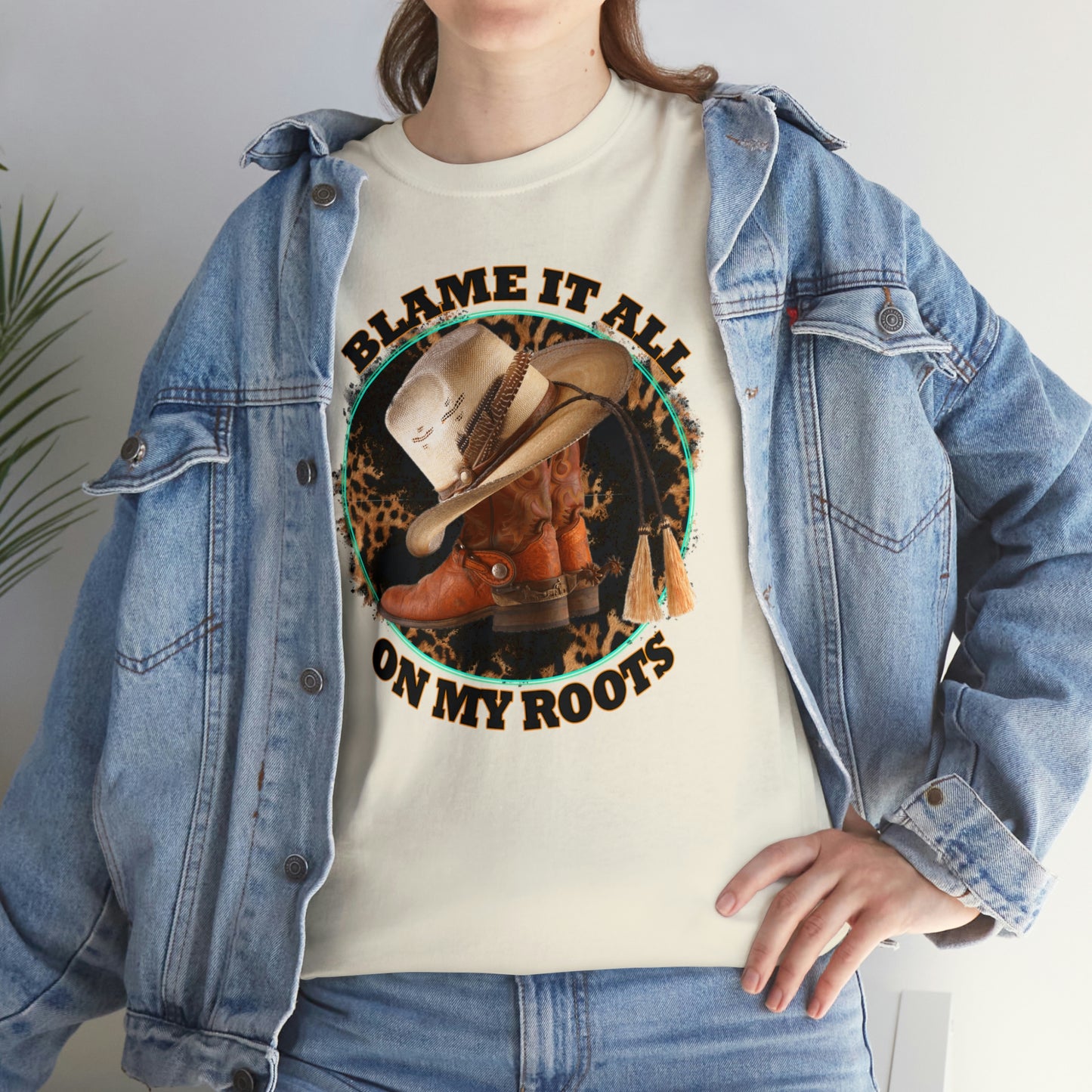 Blame it all on my roots Coastal Cowgirl Unisex Heavy Cotton Tee