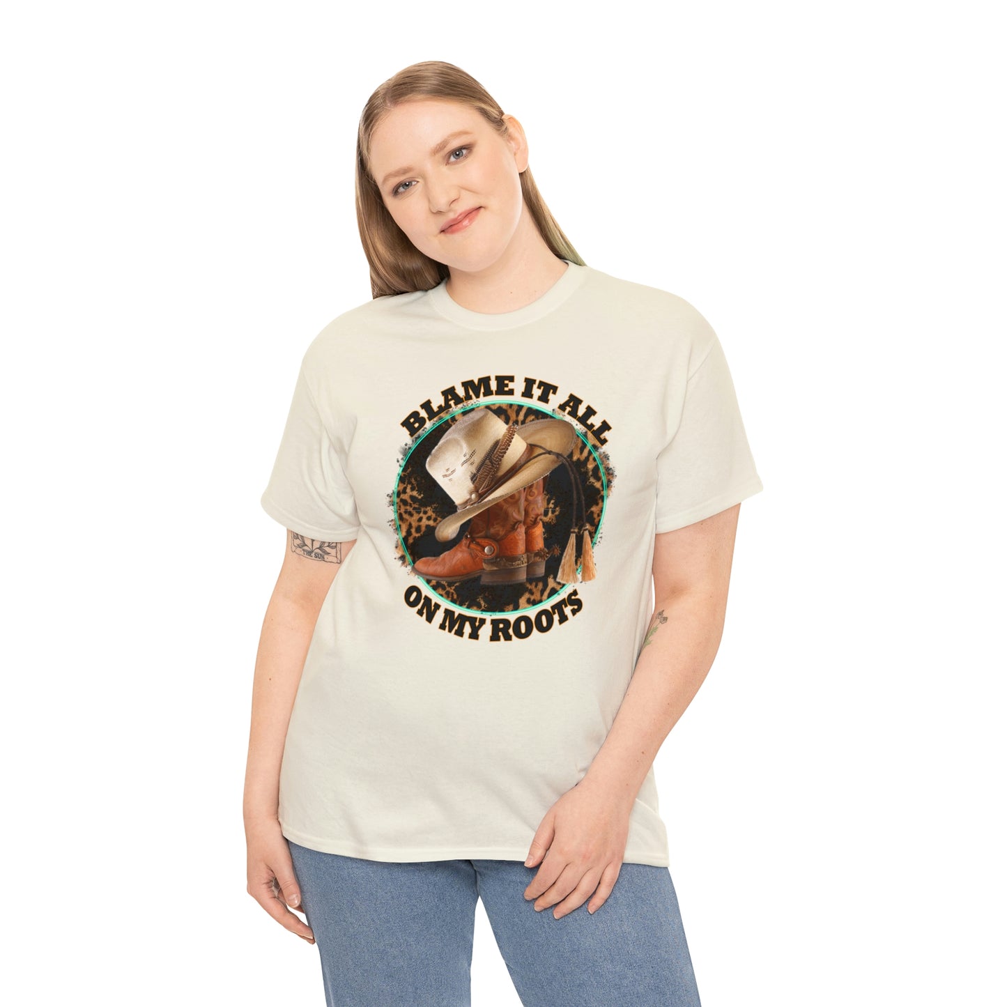 Blame it all on my roots Coastal Cowgirl Unisex Heavy Cotton Tee