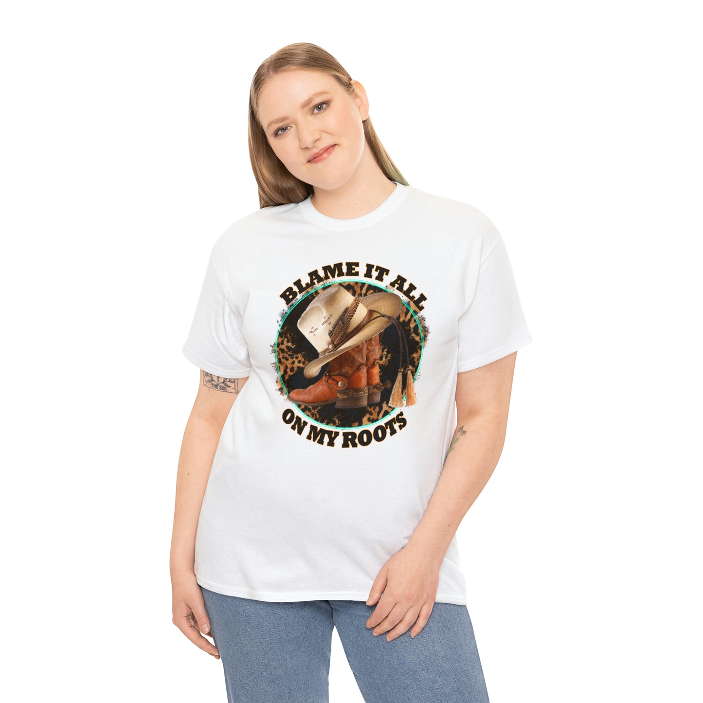 Blame it all on my roots Coastal Cowgirl Unisex Heavy Cotton Tee