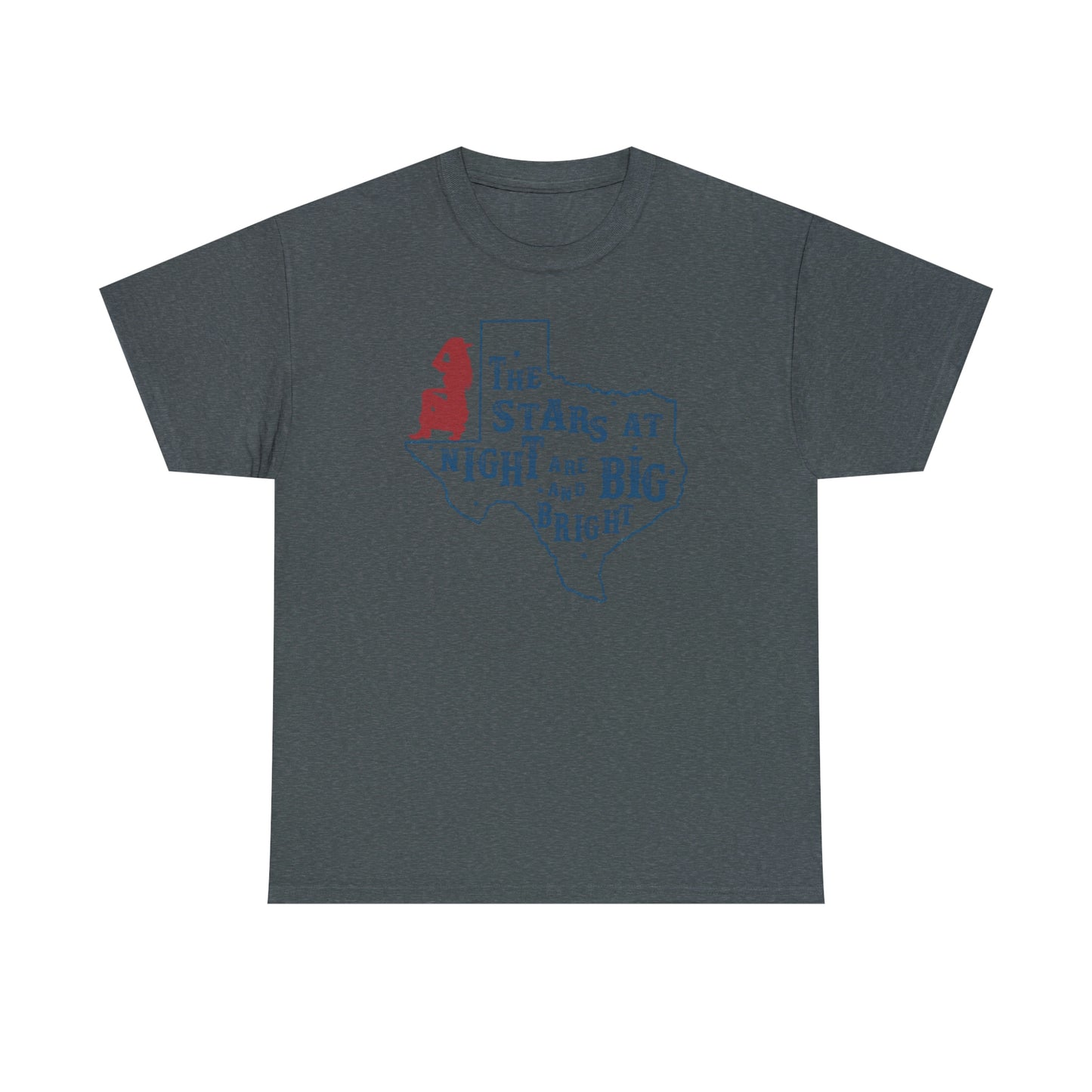 Texas tee Unisex Heavy Cotton , graphic tee , stars at night, big and bright, state pride, lone star state, gift for Texans, barbecue shirt