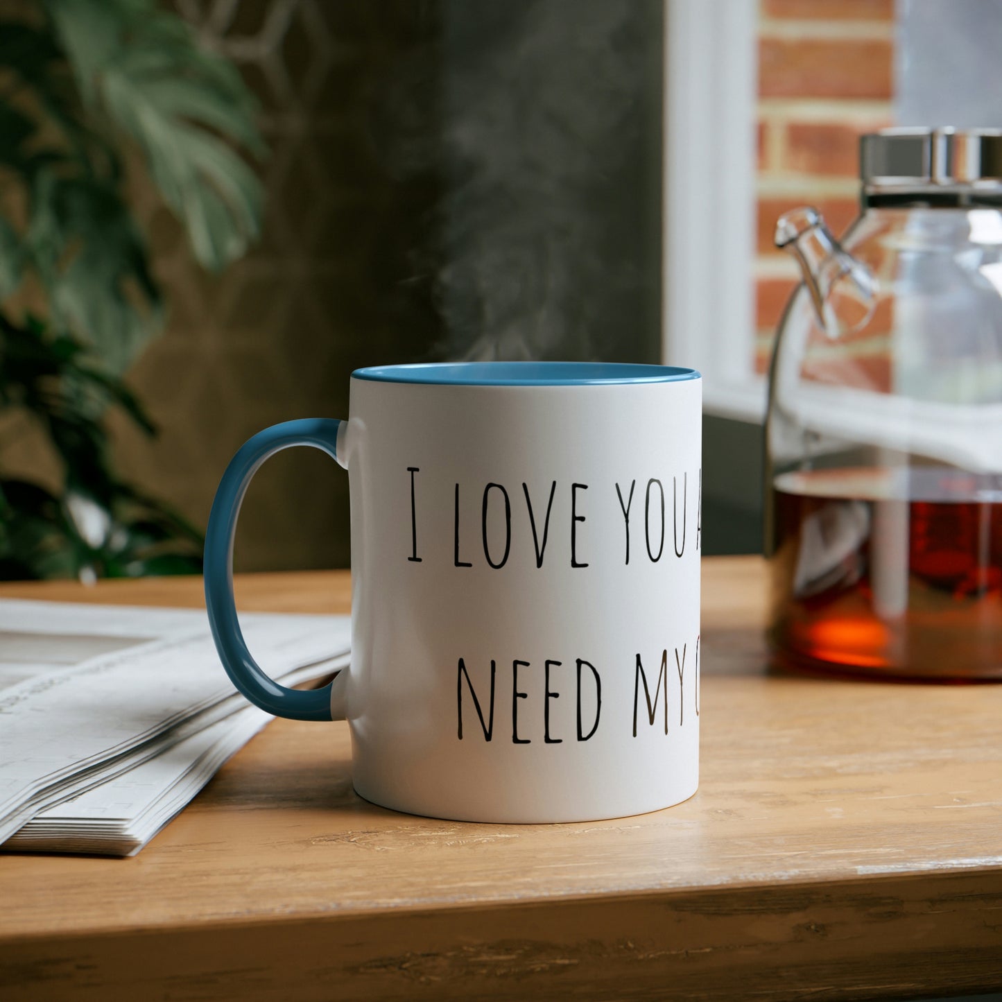 Two-Tone Coffee Mugs, 11oz I love you a latte but I need my coffee first Mothers Day Gift